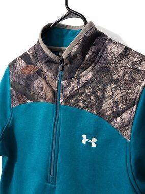 Under Armour Teal Quarter-Zip Fleece with Camo Yoke